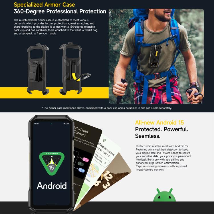 Telefone Robusto Ulefone Armor 27T+, 12GB+256GB, Imagem Térmica, Visão Noturna, 10600mAh, 6,78 polegadas Android 14 MediaTek Helio G99 Octa Core, Rede: 4G, NFC, OTG, Armor 27T+