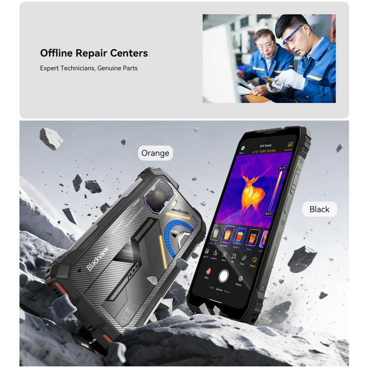 Blackview ROCK 3 Telemóvel robusto, Imagem térmica, 8GB+256GB, 6.78 polegadas Android 16 MT8781 Helio G100 Octa Core, Rede: 4G, OTG, NFC