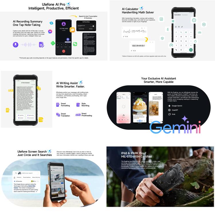 Ulefone RugKing, 8GB+128GB, Telemóvel robusto IP68/IP69K, 5.99 polegadas Android 15 Unisoc T7255 Octa Core, Rede: 4G, NFC, OTG, RugKing, 8GB+128GB
