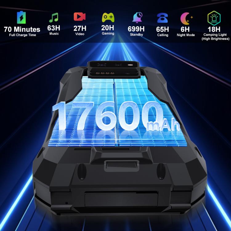 Unihertz 8849Tank X Telemóvel Robusto com Projetor, 16GB+512GB, Leitor de Impressões Digitais Lateral, Visão Noturna, 6,78 polegadas Android 15 MediaTek Dimensity 8200 Octa Core, Rede: 5G, NFC, Tank X 16GB+512GB