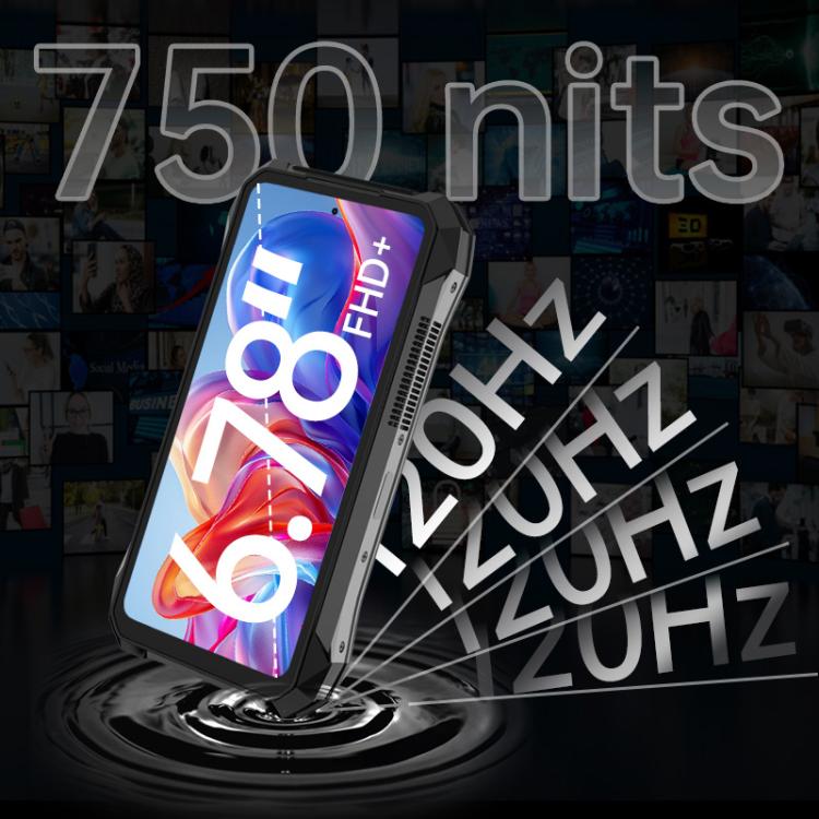 Unihertz 8849Tank X Telemóvel Robusto com Projetor, 16GB+512GB, Leitor de Impressões Digitais Lateral, Visão Noturna, 6,78 polegadas Android 15 MediaTek Dimensity 8200 Octa Core, Rede: 5G, NFC, Tank X 16GB+512GB