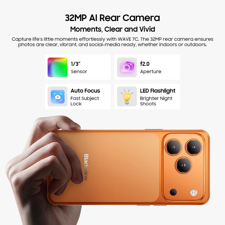 Blackview WAVE 7C, 4GB+64GB, 6,56 polegadas Android 16 Unisoc UMS312 Tiger T310 Quad Core, Rede: 4G, OTG, 4GB+64GB