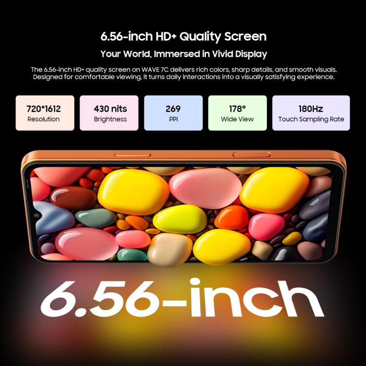 Blackview WAVE 7C, 4GB+128GB, 6,56 polegadas Android 16 Unisoc UMS312 Tiger T310 Quad Core, Rede: 4G, OTG, 4GB+128GB