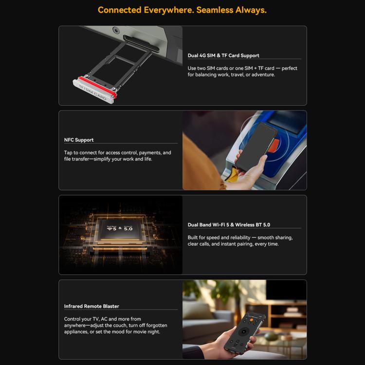 Blackview Oscal Pilot 6 Telemóvel Robusto Térmico, 12GB+256GB, Câmara de Visão Noturna, 6,78 polegadas Android 16 MediaTek MT8781 Helio G100 Octa Core, Rede: 5G, OTG, NFC