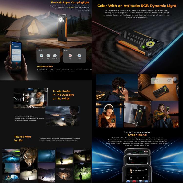 HOTWAV Cyber 17 Rugged Phone, 6GB+128GB, 6.75 inch Android 16 Unisoc T7250 UMS9230E Octa Core, Network: 4G, NFC, OTG, Cyber 17