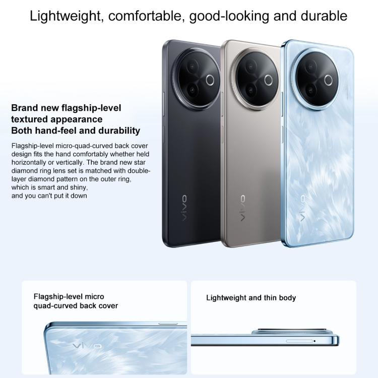 vivo Y300i, 12GB+512GB, Face ID / Impressão Digital Lateral, 6,68 polegadas Android 15 OriginOS 5 Snapdragon 4 Gen 2 Octa Core, OTG, NFC, Rede: 5G, 12GB+512GB