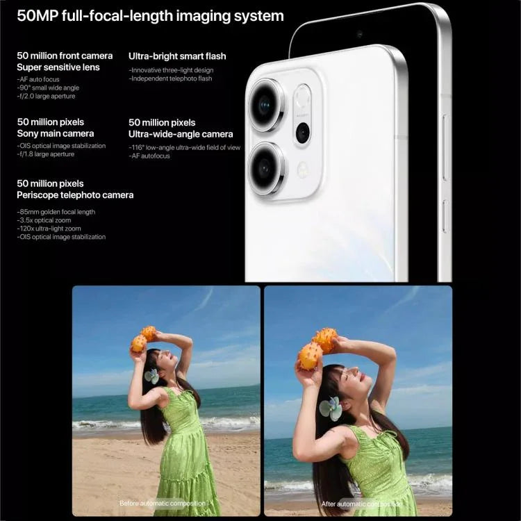 OPPO Reno14 Pro Telefone AI, 16GB+1TB, Impressão Digital no Ecrã, 6,83 polegadas ColorOS 15.0 Dimensity 8450 Octa Core, NFC, OTG, Rede: 5G, 16GB+1TB