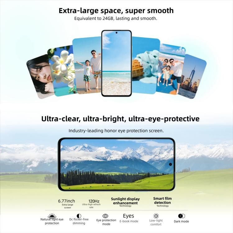 Honor Play10T, 8GB+128GB, Leitor de Impressões Digitais Lateral, 6,8 polegadas Android 15 Magic OS 9.0 Snapdragon 6s Gen 3 Octa Core, Rede: 5G, 8GB+128GB