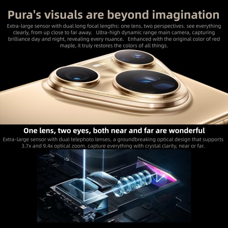 HUAWEI Pura 80 Ultra, 16GB+1TB, Identificação por Impressão Digital Lateral, 6,8 polegadas HarmonyOS 5.1, NFC, OTG, Não Suporta Google Play, 16GB+1TB