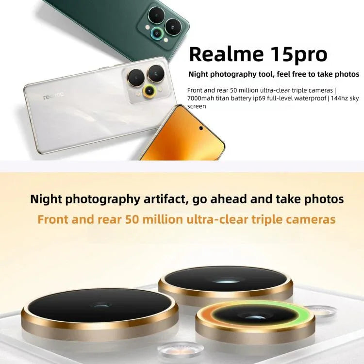 Realme 15 Pro, 16GB+512GB, 6,8 polegadas Realme UI 6.0 Android 15 Snapdragon 7 Gen 4 Octa Core, NFC, Rede: 5G, 16GB+512GB