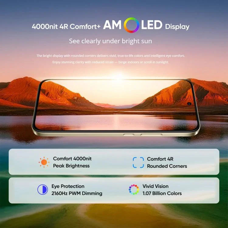 Realme 15T, 12GB+512GB, Screen Fingerprint Identification, 6.57 inch Realme UI 6.0 Android 15 MediaTek Dimensity 6400 Max Octa Core, NFC, Network: 5G, 12GB+512GB