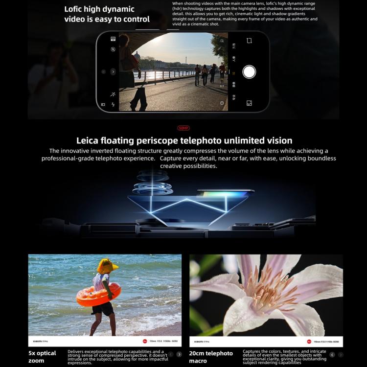 Xiaomi 17 Pro, 12GB+512GB, Impressão Digital Ultrassónica 3D, 6,3 polegadas Xiaomi HyperOS 3 Snapdragon 8 Elite Gen 5 Octa Core, NFC, Rede: 5G, 12GB+512GB