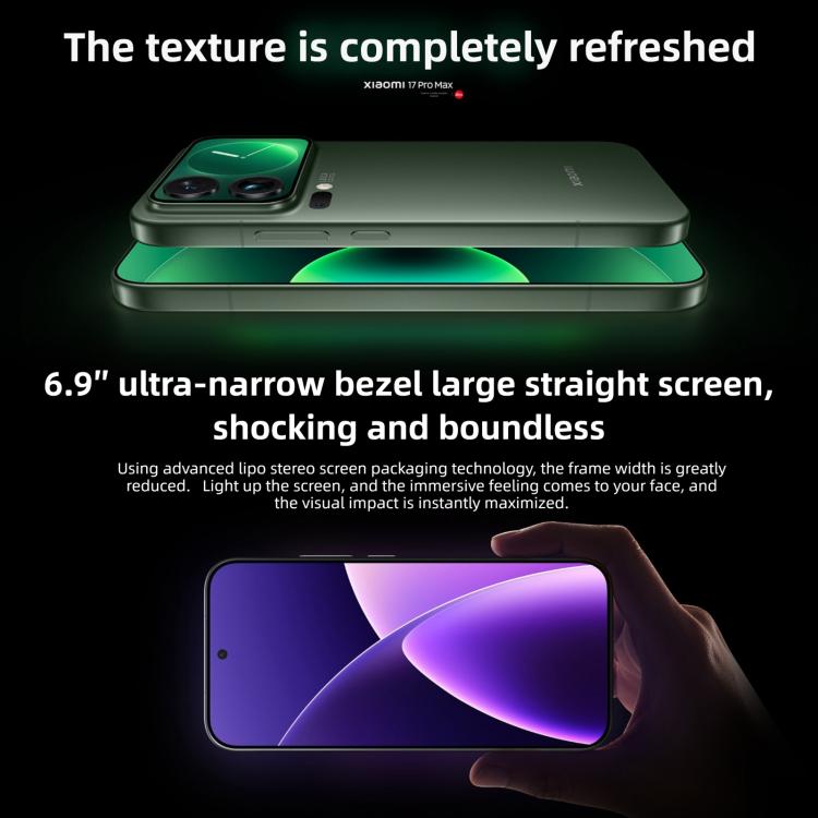 Xiaomi 17 Pro Max, 16GB+1TB, Impressão Digital Ultrassónica 3D, 6,9 polegadas + 2,9 polegadas Xiaomi HyperOS 3 Snapdragon 8 Elite Gen 5 Octa Core, NFC, Rede: 5G, 16GB+1TB