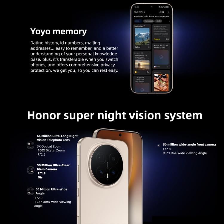 Honor Magic8, 12GB+512GB, Leitor de Impressões Digitais no Ecrã, 6,58 polegadas MagicOS 10.0 / Android 16 Snapdragon 8 Elite Gen 5 Octa Core, Rede: 5G, NFC, OTG, 12GB+512GB