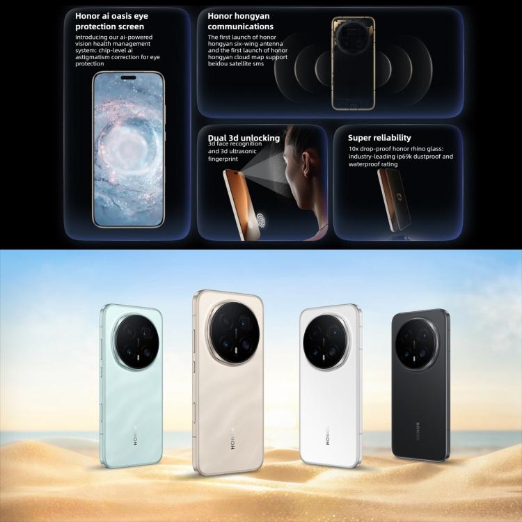Honor Magic8 Pro, 12GB+256GB, Leitor de Impressões Digitais no Ecrã, 6,71 polegadas MagicOS 10.0 / Android 16 Snapdragon 8 Elite Gen 5 Octa Core, Rede: 5G, NFC, OTG, 12GB+256GB