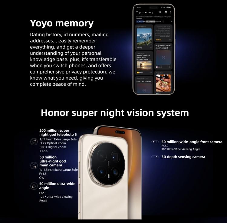 Honor Magic8 Pro, 12GB+256GB, Leitor de Impressões Digitais no Ecrã, 6,71 polegadas MagicOS 10.0 / Android 16 Snapdragon 8 Elite Gen 5 Octa Core, Rede: 5G, NFC, OTG, 12GB+256GB