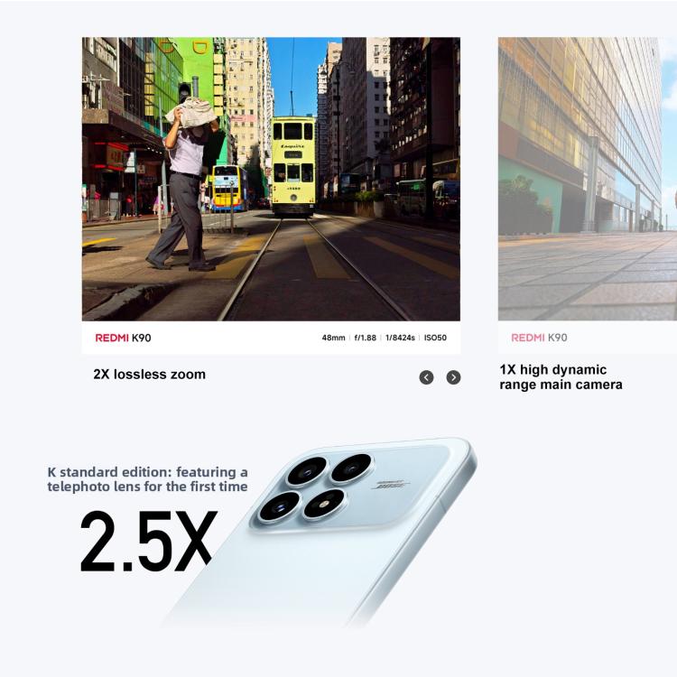 Xiaomi Redmi K90, 12GB+256GB, 6,59 polegadas Xiaomi HyperOS 3 Snapdragon 8 Elite Octa Core, NFC, Rede: 5G, 12GB+256GB