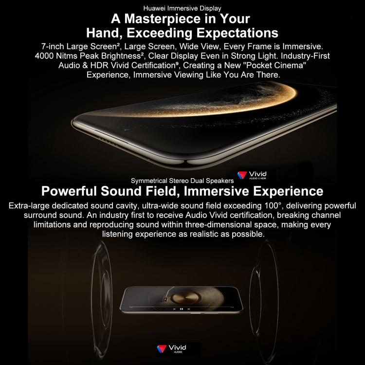 HUAWEI Mate 70 Air, 12GB+256GB, Identificação por Impressão Digital Lateral, 7 polegadas HarmonyOS 5.1 Kirin 9020B, NFC, OTG, Sem Suporte Google Play, 12GB+256GB