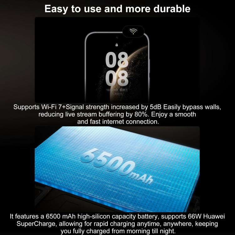 HUAWEI Mate 70 Air, 16GB+512GB, Identificação por Impressão Digital Lateral, 7 polegadas HarmonyOS 5.1 Kirin 9020B, NFC, OTG, Sem Suporte Google Play, 16GB+512GB