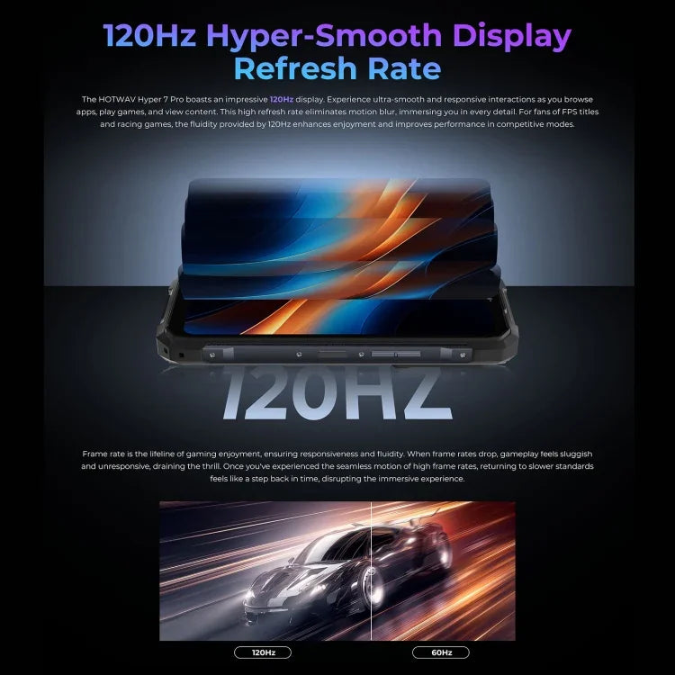 HOTWAV Hyper 7 Pro Telemóvel Robusto, 16GB+256GB, 10800mAh, 6,6 polegadas Android 14 MediaTek Dimensity 7050 5G, Rede: 5G, OTG, NFC