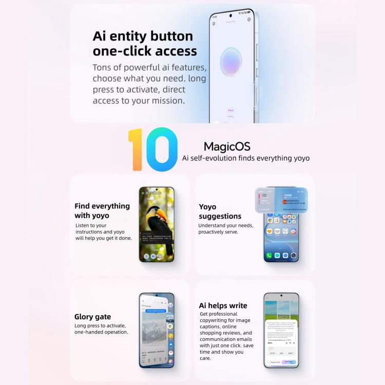 Honor 500 Pro, 16GB+1TB, Leitor de Impressões Digitais no Ecrã, 6,55 polegadas MagicOS 10.0 / Android 16 Snapdragon 8 Elite Gen 4 Octa Core, Rede: 5G, NFC, OTG, Honor 500 Pro, 16GB+1TB