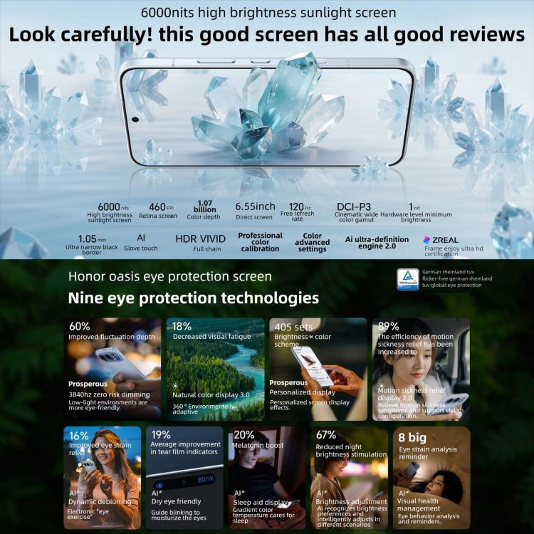 Honor 500 Pro, 16GB+512GB, Leitor de Impressões Digitais no Ecrã, 6,55 polegadas MagicOS 10.0 / Android 16 Snapdragon 8 Elite Gen 4 Octa Core, Rede: 5G, NFC, OTG, Honor 500 Pro, 16GB+512GB