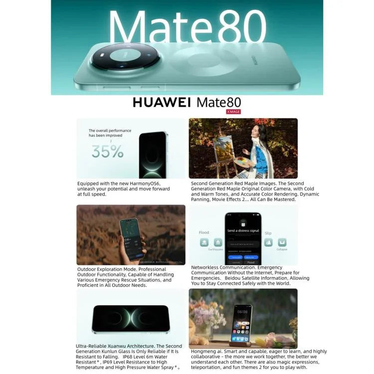 HUAWEI Mate 80, 12GB+256GB, Leitor de Impressões Digitais Lateral, 6,75 polegadas HarmonyOS 6.0 Kirin 9020, NFC, OTG, Não Suporta Google Play, 12GB+256GB