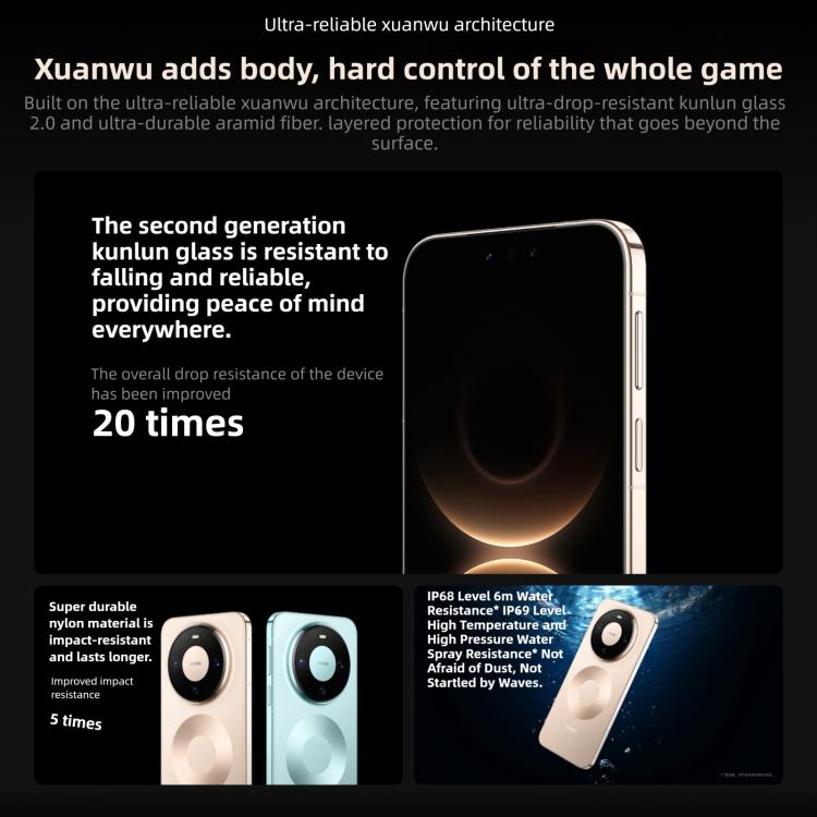 HUAWEI Mate 80 Pro, 12GB+512GB, Leitor de Impressões Digitais Lateral, 6,75 polegadas HarmonyOS 6.0 Kirin 9030, NFC, OTG, Não Suporta Google Play, 12GB+512GB