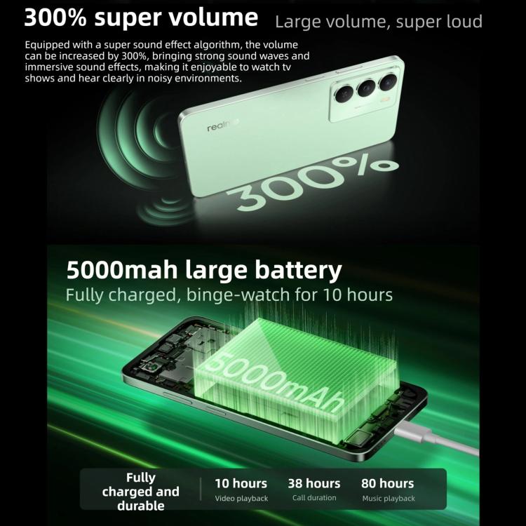 Realme V70, 8GB+256GB, Realme UI 6.0 Android 15 Dimensity 6300 5G Octa Core de 6,67 polegadas, Rede: 5G, 8GB+256GB