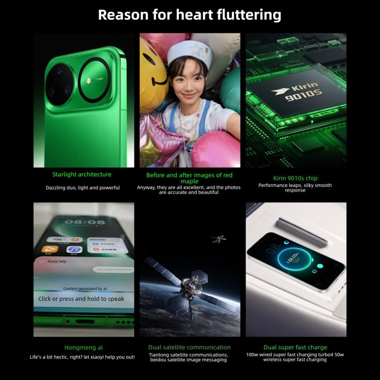 Huawei nova 15 Pro, Vidro Kunlun, 12GB+512GB, Identificação por Impressão Digital Lateral, 6,84 polegadas HarmonyOS 6.0 Kirin 9010S Octa Core, NFC, OTG, Não Suporta Google Play, 12GB+512GB
