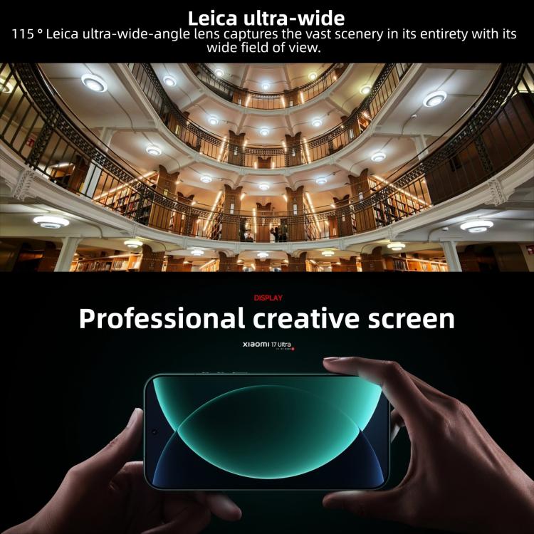 Xiaomi 17 Ultra, 12GB+256GB, impressão digital ultrassónica 3D, 6,9 polegadas Xiaomi HyperOS 3 Snapdragon 8 Elite Gen 5 Octa Core, NFC, Rede: 5G, 12GB+512GB, 12GB+256GB