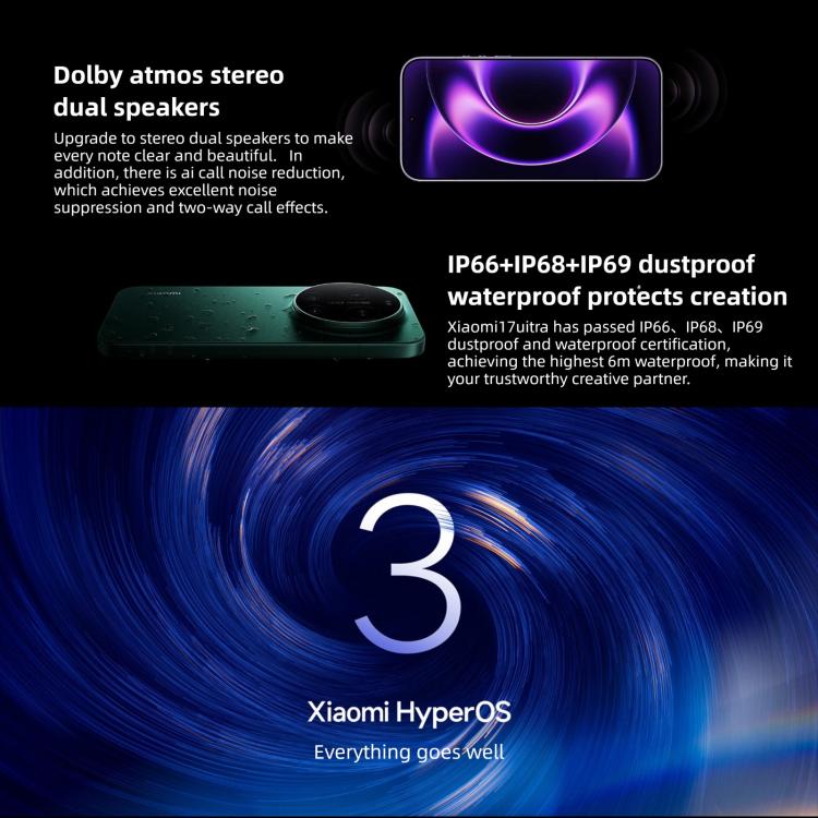 Xiaomi 17 Ultra, 16GB+512GB, impressão digital ultrassónica 3D, 6,9 polegadas Xiaomi HyperOS 3 Snapdragon 8 Elite Gen 5 Octa Core, NFC, Rede: 5G, 16GB+512GB