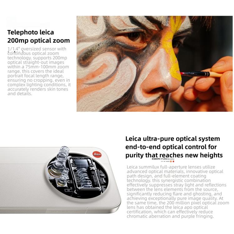 Xiaomi 17 Ultra By Leica, 16GB+1TB, impressão digital ultrassónica 3D, 6,9 polegadas Xiaomi HyperOS 3 Snapdragon 8 Elite Gen 5 Octa Core, NFC, Rede: 5G, By Leica, 16GB+1TB