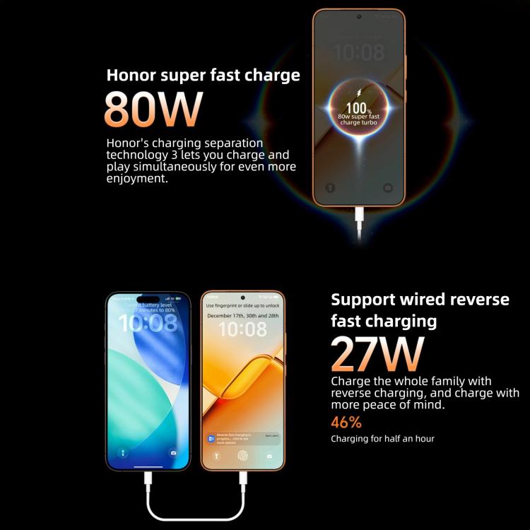 Honor Power2, 12GB+256GB, Bateria de 10080mAh, 6,79 polegadas MagicOS 10.0 / Android 16 Dimensity 8500 Elite Octa Core, Rede: 5G, NFC, OTG, 12GB+256GB