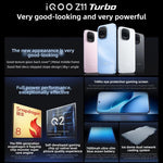 vivo iQOO Z11 Turbo, 12GB+512GB, Leitor de Impressões Digitais 3D Ultrassónico, 6,59 polegadas Android 16 OriginOS 6 Snapdragon 8 Gen 5 Octa Core, OTG, NFC, Rede: 5G, 12GB+512GB