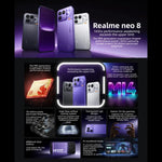 Realme Neo8, 16GB+1TB, Leitor de Impressões Digitais Ultrassónico no Ecrã, 6,78 polegadas Realme UI 7.0 Snapdragon 8 Gen 5 Octa Core, OTG, NFC, Rede: 5G, 16GB+1TB
