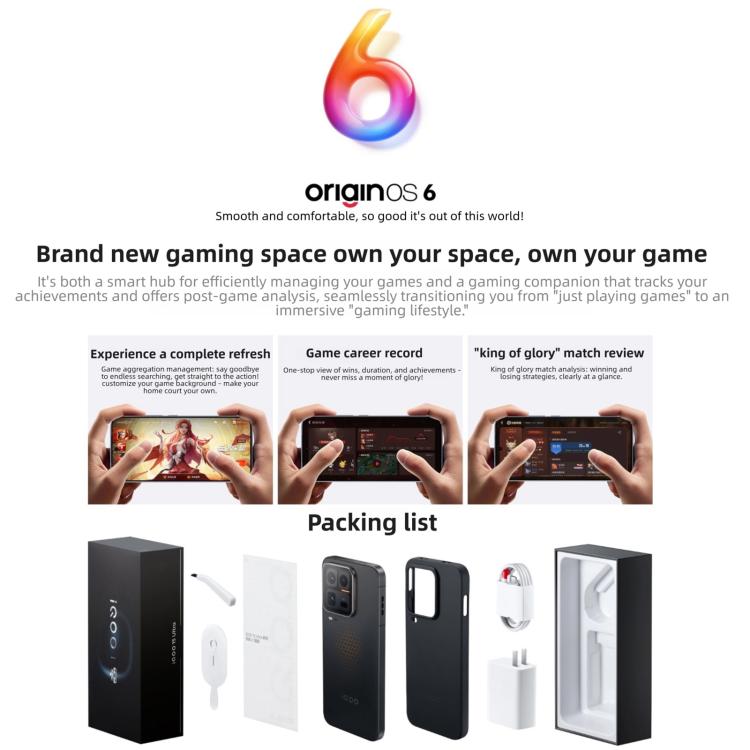 vivo iQOO 15 Ultra, 24GB+1TB, Impressão Digital 3D Ultrassónica, 6,85 polegadas Android 16 OriginOS 6 Snapdragon 8 Elite Gen 5 Octa Core, OTG, NFC, Rede: 5G, Suporte Google Play, 24GB+1TB
