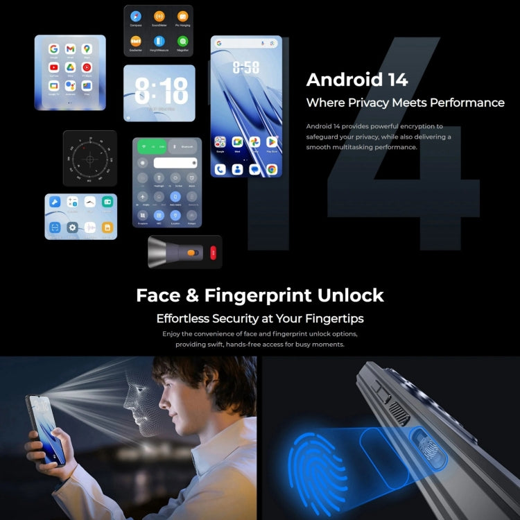 Oukitel WP52 5G Telemóvel Robusto, 4GB+256GB, 6,6 polegadas Android 14.0 MediaTek Dimensity 6100+ Octa-core 3.0GHz, NFC, OTG, Rede: 5G, WP52