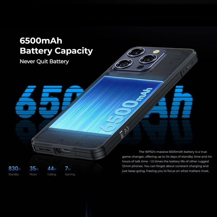 Oukitel WP52 5G Telemóvel Robusto, 4GB+256GB, 6,6 polegadas Android 14.0 MediaTek Dimensity 6100+ Octa-core 3.0GHz, NFC, OTG, Rede: 5G, WP52