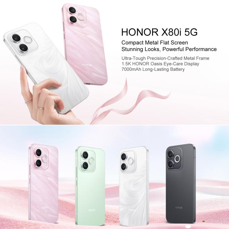 Honor X80i, 12GB+256GB, Impressão digital no ecrã, 6,6 polegadas MagicOS 10.0 Android 16.0 Dimensity 6500 Elite Octa Core, Rede: 5G, OTG, NFC, 12GB+256GB
