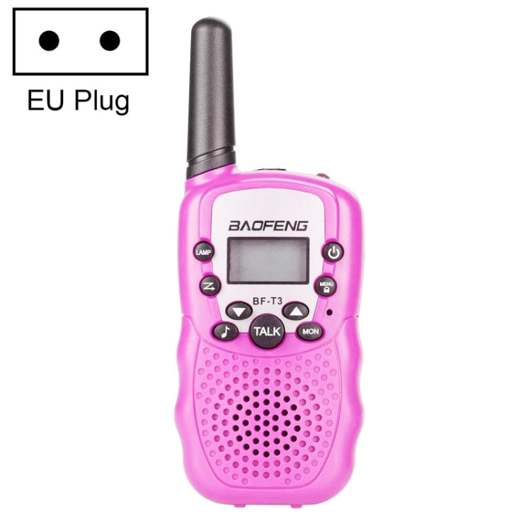 2 PCS BaoFeng BF-T3 1W Rádio de Banda Única para Crianças Walkie Talkie Portátil com Função de Monitorização, Ficha EU, BF-T3 Ficha EU