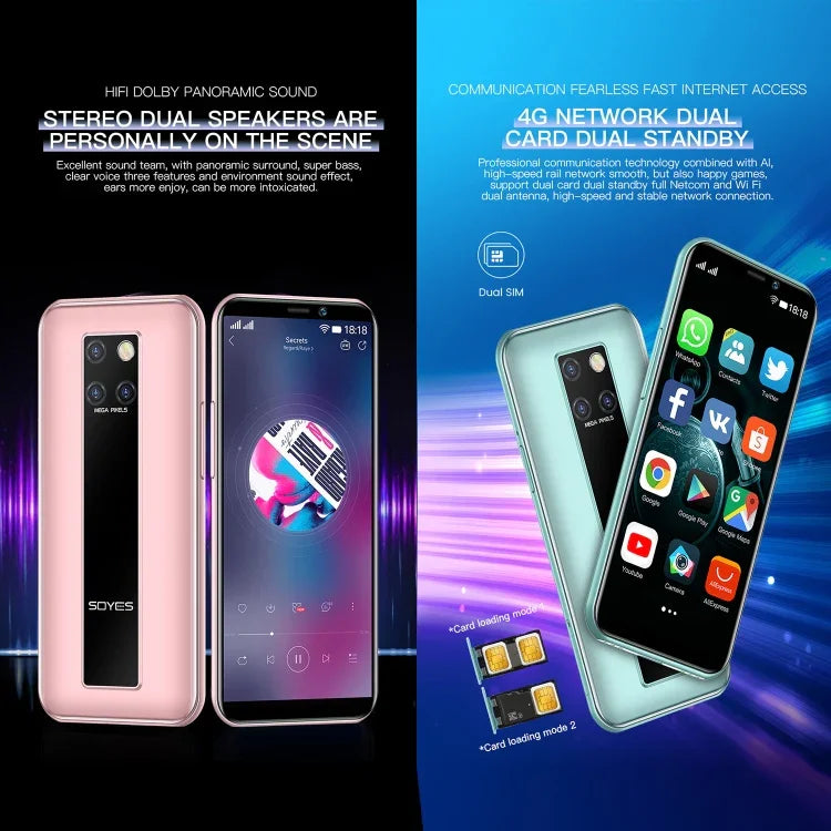 Identificação Facial, Android 9.0 de 3.46 polegadas MTK6739CW Quad Core até 1.28GHz, Dual SIM, Bluetooth, WiFi, GPS, Rede: 4G, 3GB+64GB