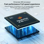 Câmaras Duplas Traseiras, Identificação por Impressão Digital Lateral, Bateria de 5000mAh, Ecrã de 7.09 polegadas Magic UI 5.0 (Android R) Dimensity 900 Octa Core até 2.4GHz, Rede: 5G, NFC, Sem Suporte Google Play, X30 Max 5G 8GB+128GB