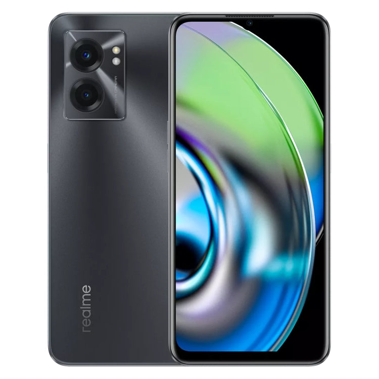 Duas Câmaras Traseiras, Identificação de Impressão Digital Lateral, Bateria de 5000mAh, 6.58 polegadas Realme UI 3.0 / Android 12 MediaTek Dimensity 810 Octa Core até 2.4GHz, Rede: 5G, Suporte Google Play, 12GB+256GB