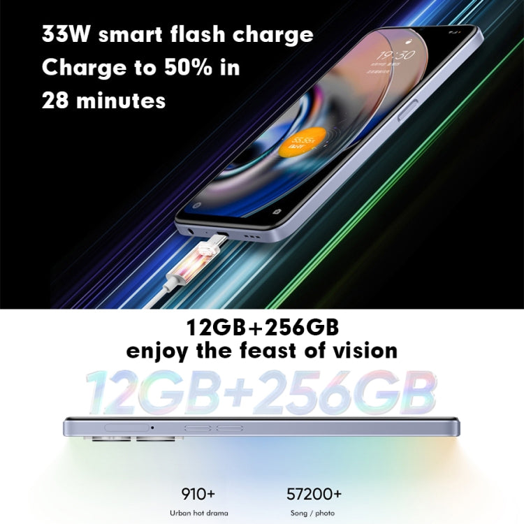 Duas Câmaras Traseiras, Identificação de Impressão Digital Lateral, Bateria de 5000mAh, 6.58 polegadas Realme UI 3.0 / Android 12 MediaTek Dimensity 810 Octa Core até 2.4GHz, Rede: 5G, Suporte Google Play, 12GB+256GB
