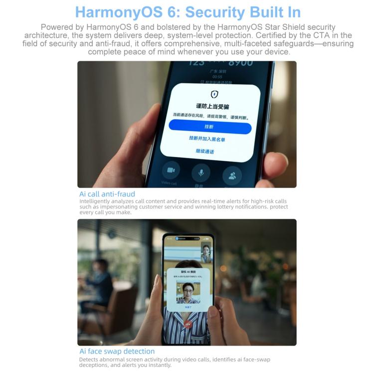 HUAWEI Enjoy 90 Plus, 8GB+128GB, Leitor de Impressões Digitais Lateral, 6,67 polegadas HarmonyOS 6.0 Kirin 8000, OTG, Não Suporta Google Play, 8GB+128GB