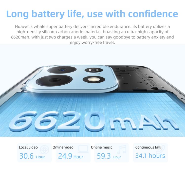HUAWEI Enjoy 90 Plus, 8GB+128GB, Leitor de Impressões Digitais Lateral, 6,67 polegadas HarmonyOS 6.0 Kirin 8000, OTG, Não Suporta Google Play, 8GB+128GB