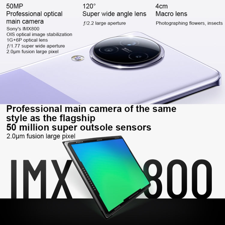 Três câmaras traseiras + duas câmaras frontais, identificação por impressão digital no ecrã, bateria de 4500mAh, 6,55 polegadas MIUI 14 Dimensity 8200-Ultra Octa Core 4nm até 3,1GHz, Rede: 5G, NFC, 16GB+1TB