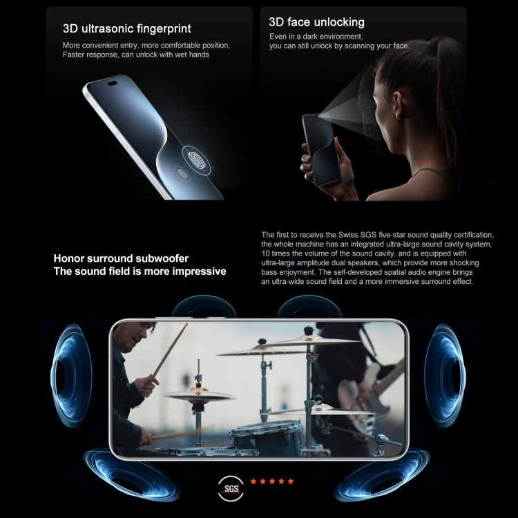 Honor Magic7 Pro, 16GB+512GB, impressão digital no ecrã, ecrã de 6.8 polegadas MagicOS 9.0 / Android 15 Snapdragon 8 Elite 3nm Octa Core, rede: 5G, NFC, OTG, não suporta Google Play, 16GB+512GB