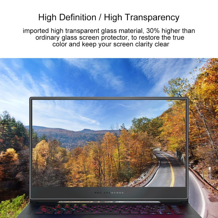 Película protetora de vidro temperado HD para ecrã de portátil ASUS ROG Zephyrus M GU502 15,6 polegadas, Para ASUS ROG Zephyrus M 15,6 polegadas